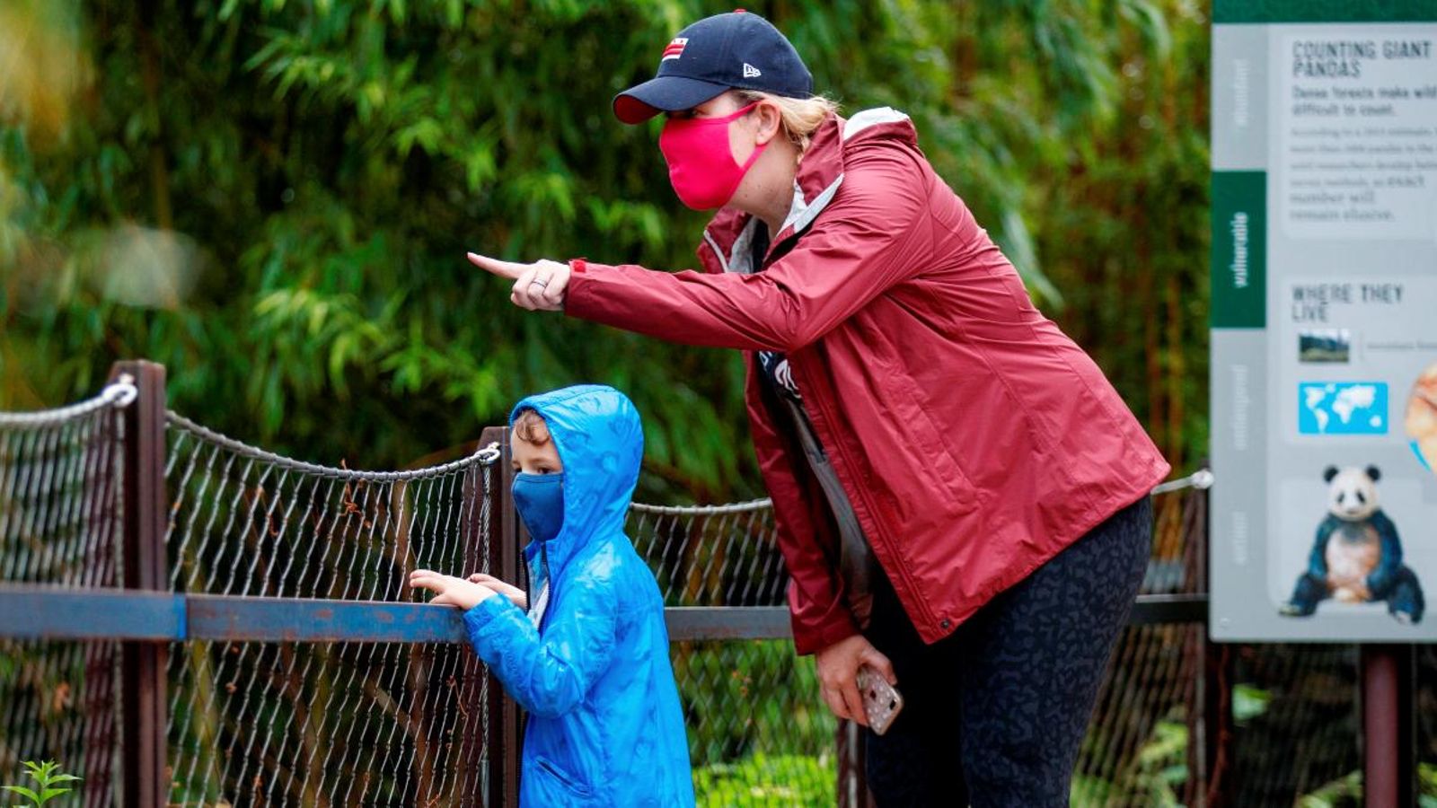 Visitants del zoo de Smithsonian a Washington, que ha obert al públic aquesta setmana després del tancament temporal per la Covid-19