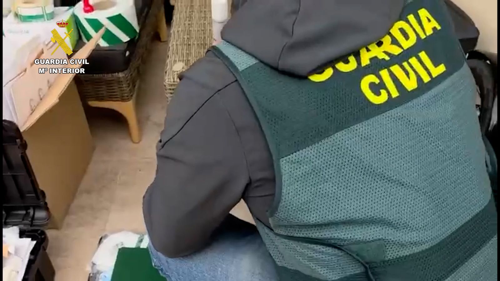 Imatge de l'escorcoll de la vivenda investigada per la Guàrdia Civil