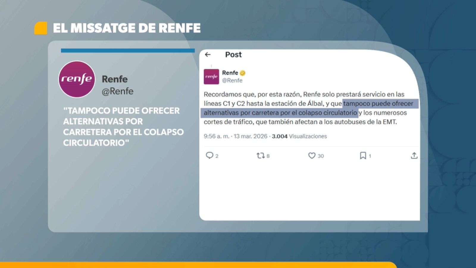 En imatge, la segona part del tuit esborrat