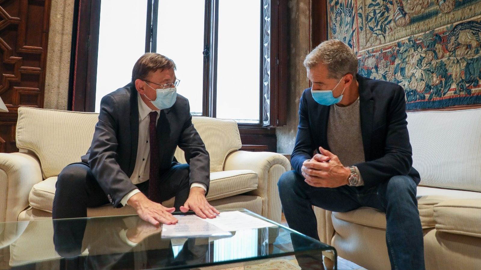 Reunió entre Ximo Puig i Toni Cantó en una reunió a l'octubre. (EuropaPress)