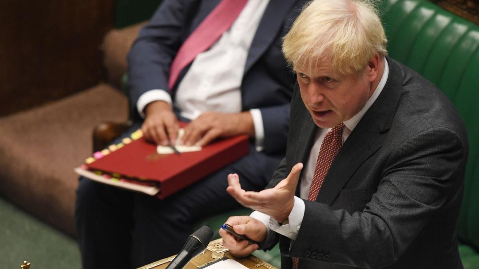 El primer ministre britànic Boris Johnson, durant el debat parlamentari