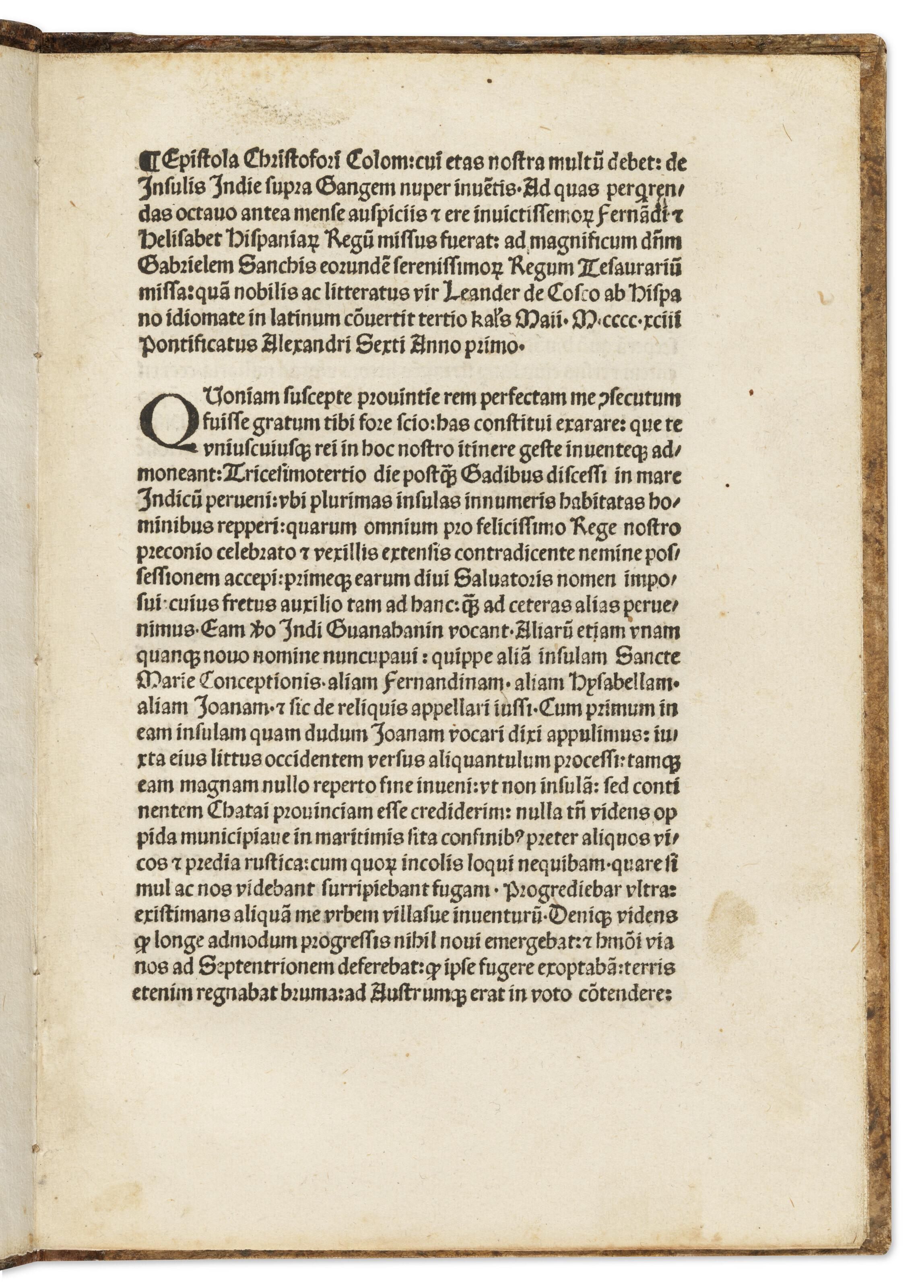 Fragment de la carta de Cristòfol Colom que ha sigut subhastada per Christie's Fragment de la carta de Cristòfor Colom que ha sigut subhastada per Christie's