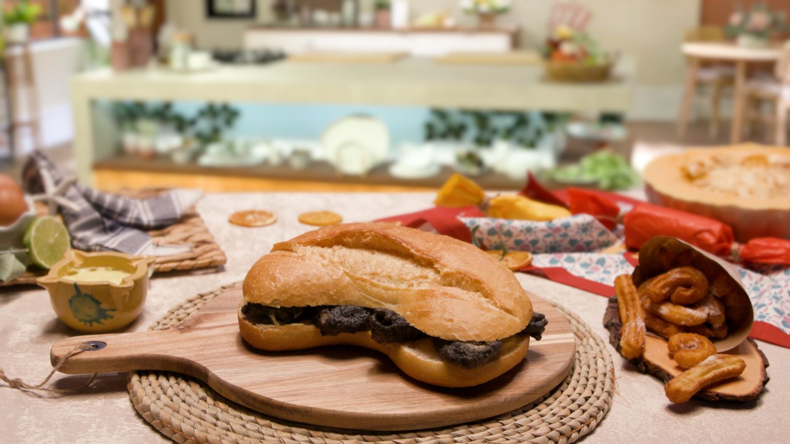 Xurros de carabassa i entrepà de calamars