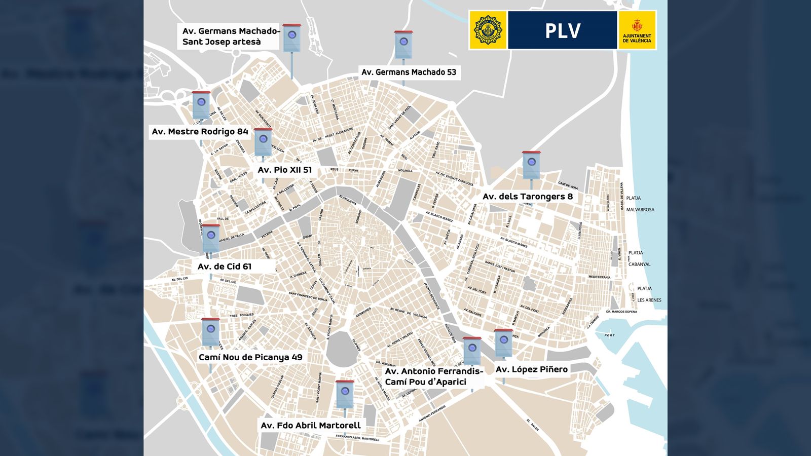 Els radars a la ciutat de València