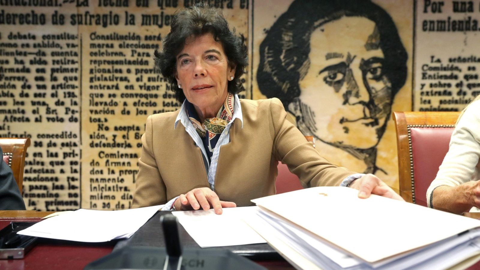 La ministra Isabel Celaá, durant la seua compareixença en la Comisió d'Educació i Formació Professional