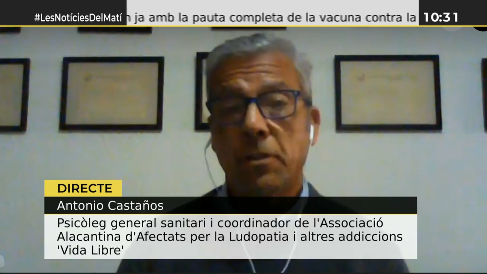 Antonio Castaños, Associació Alacantina d'Afectats per la Ludopatia i altres addiccions Vida Libre
