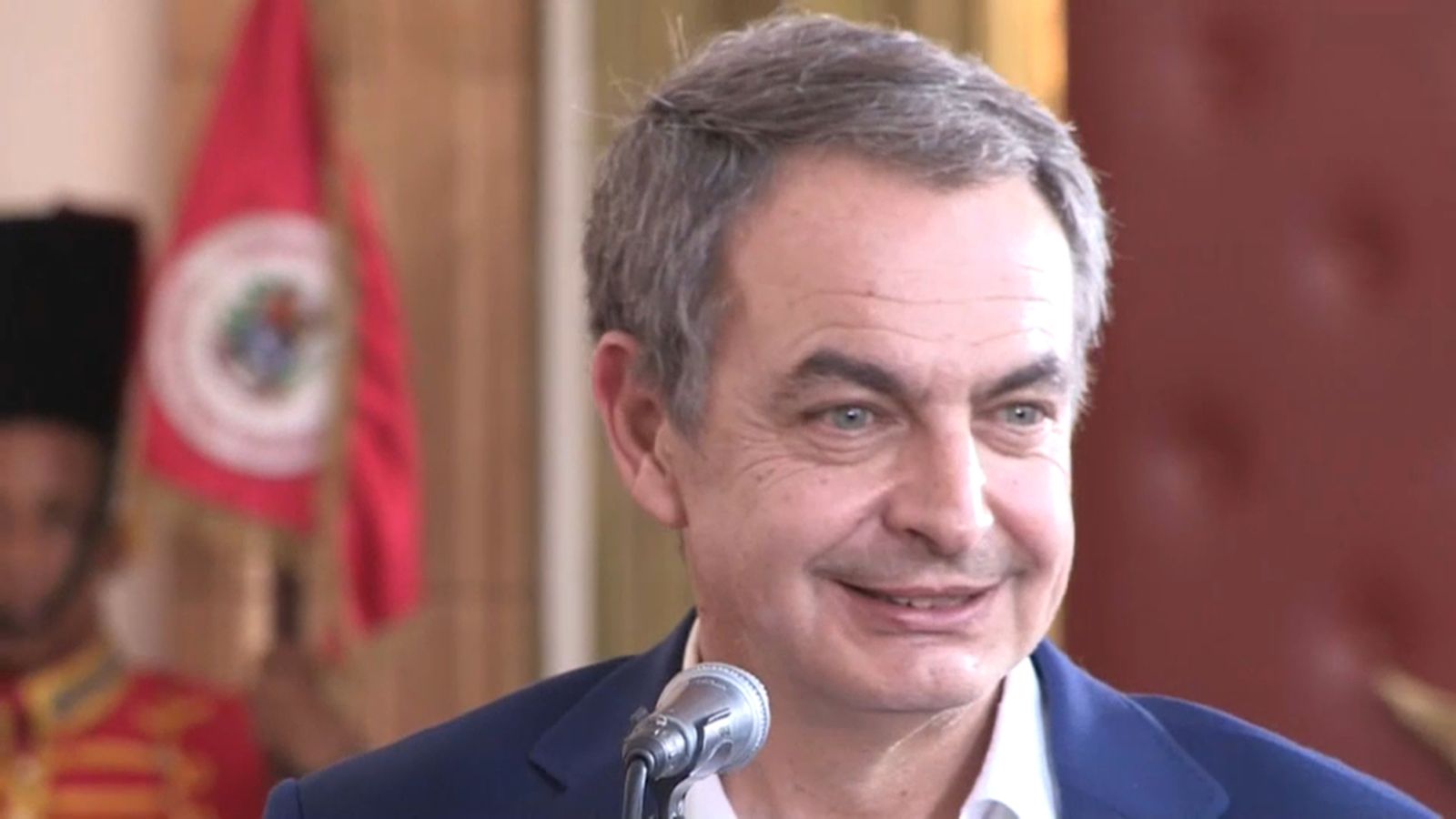 Zapatero durant la seua visita a Veneçuela