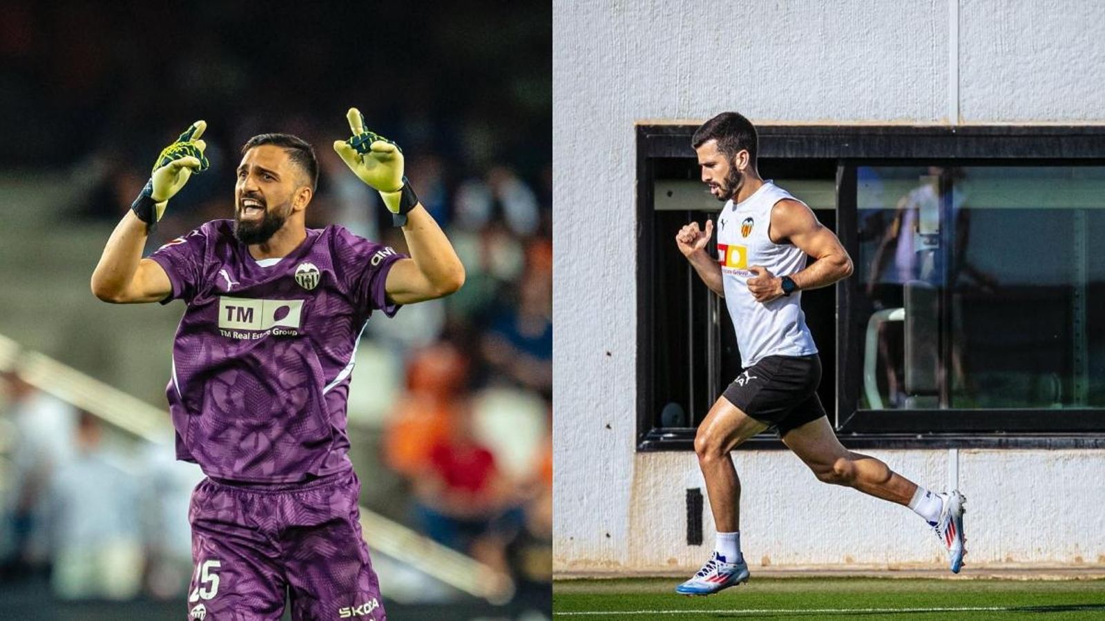 Els jugadors del València CF, Giorgi Mamardashvili i José Luis Gayà