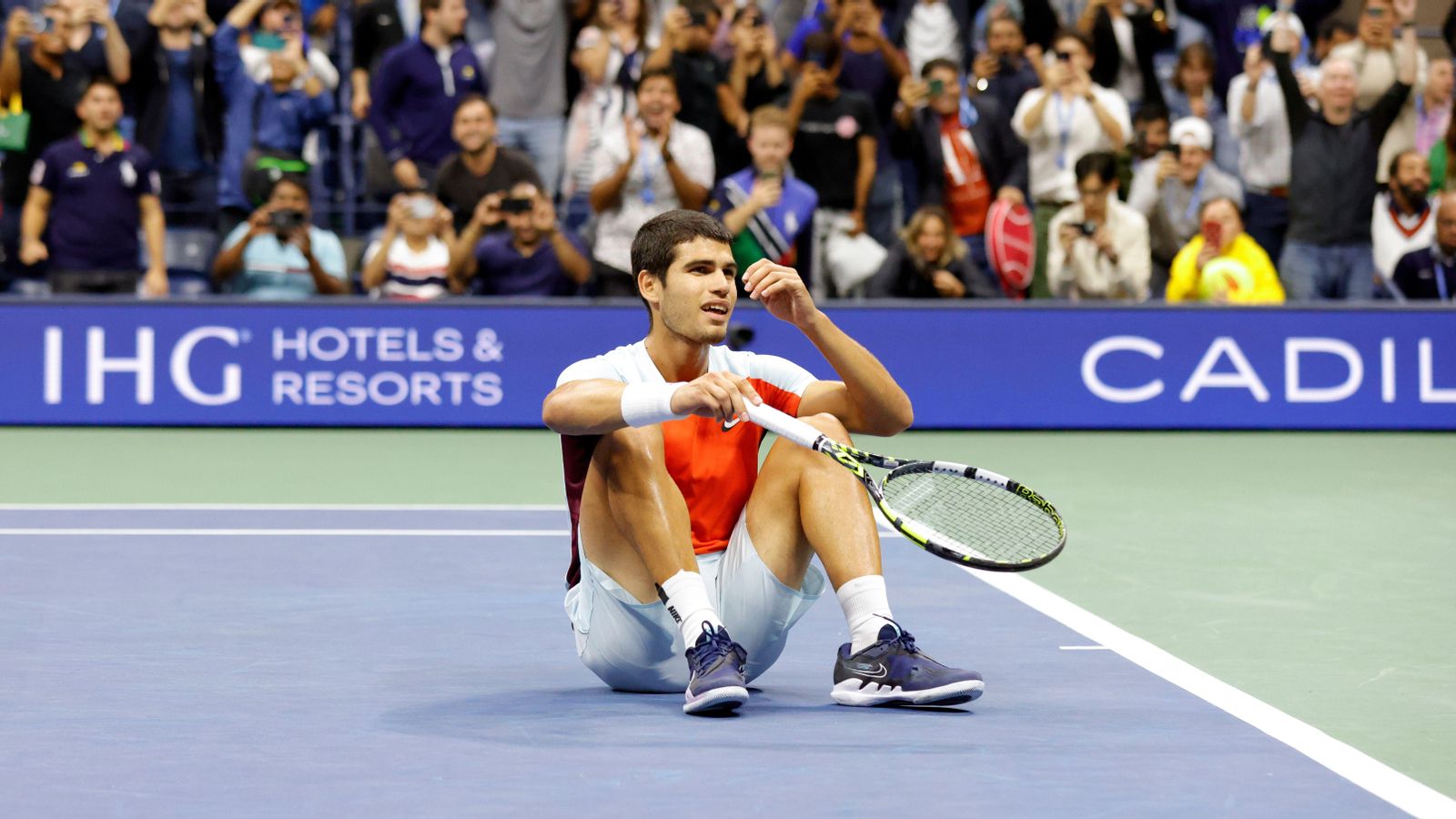 El tenista Carlos Alcaraz després de derrotar Sinner en els quarts de final del US Open
