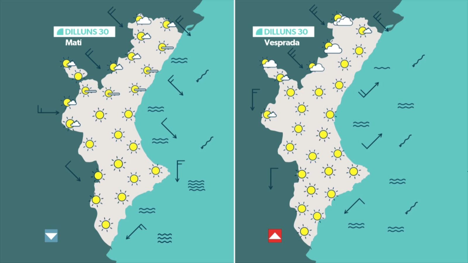 La previsió dilluns 30 de març