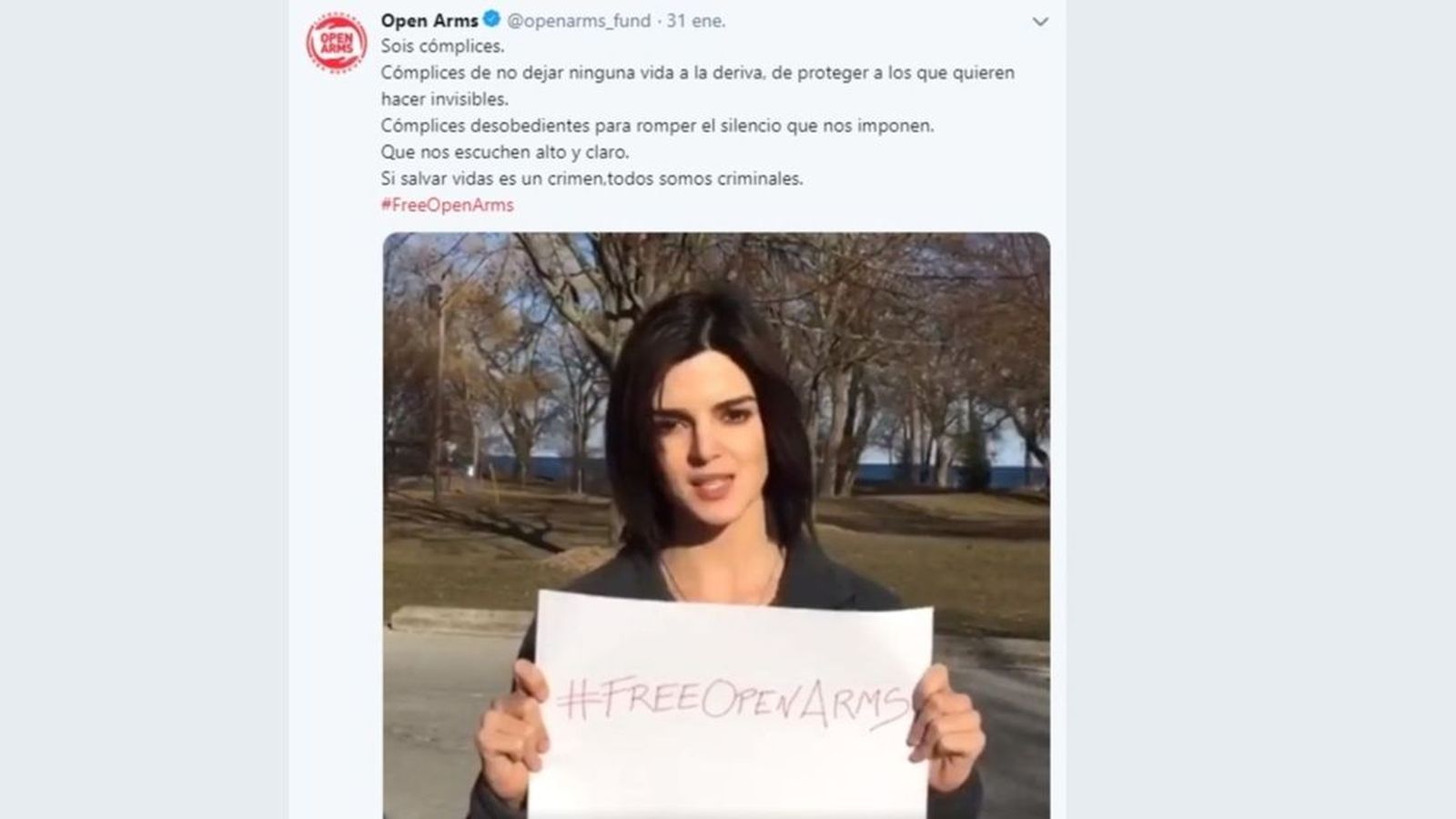 01.02.2019 | Xarxes | Una crida en xarxes socials perquè l'Open Arms puga navegar