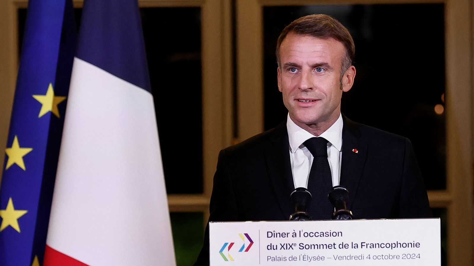 Imatge d'arxiu d'una roda de premsa del president francés, Emmanuel Macron