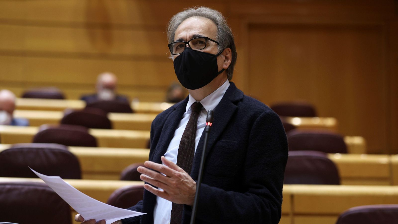 El ministre d'Universitats, Joan Subirats, en una compareixença al Senat El ministre d'Universitats, Joan Subirats, en una compareixença al Senat