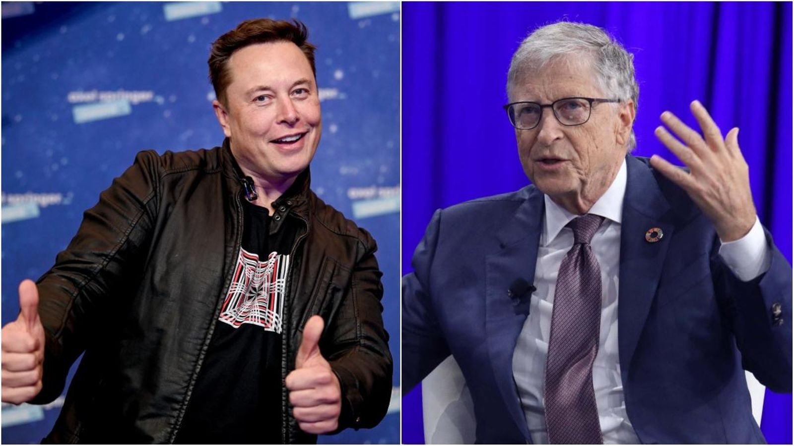 D'esquerra a dreta, el principal donant de la campanya de Donald Trump, el magnat Ellon Musk, i l'exCEO de Microsoft Bill  Gates, que dona suport econòmic a la presidència de Kamalah Harris