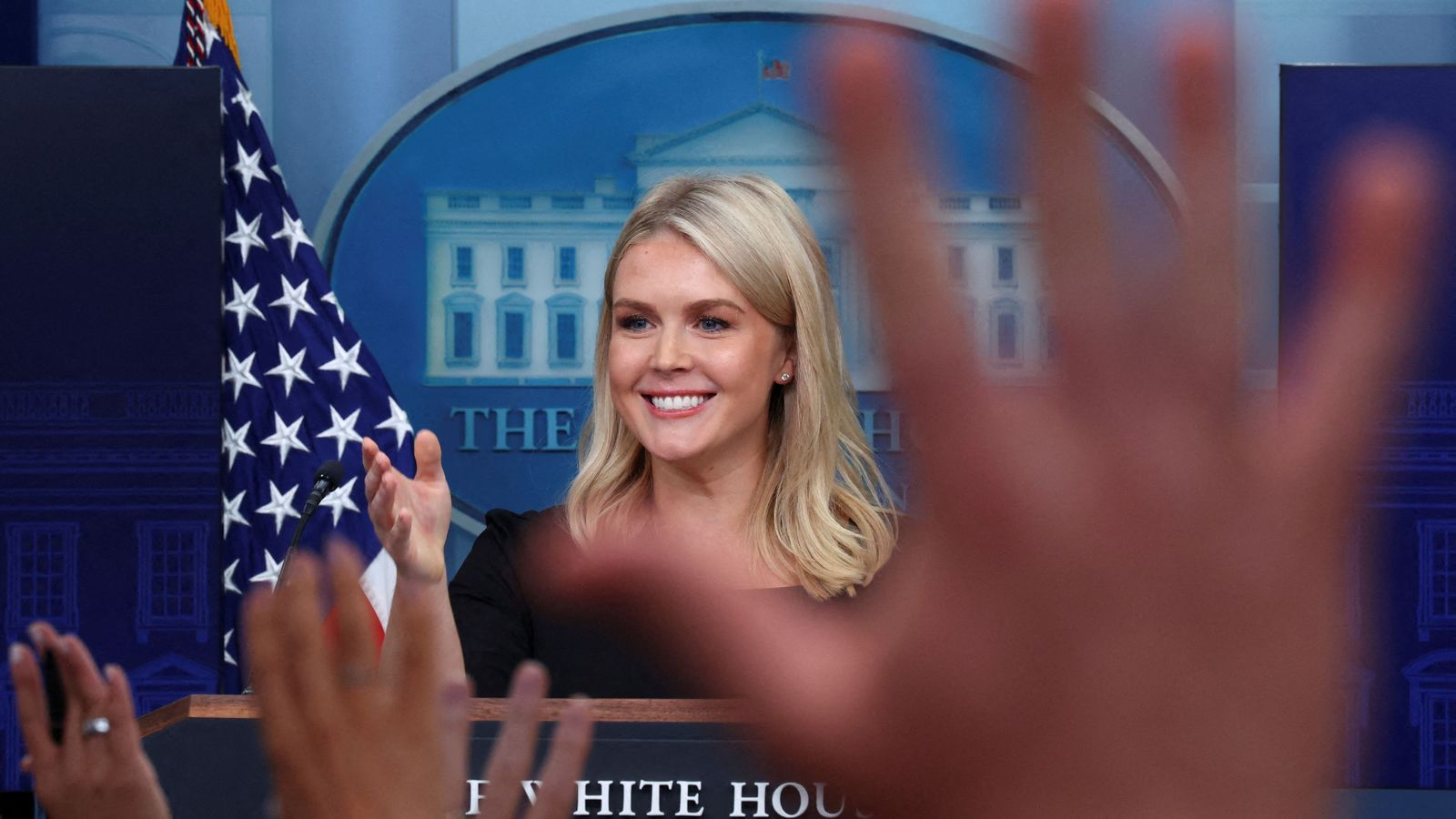 La secretària de premsa de la Casa Blanca, Karoline Leavitt, en la roda de premsa