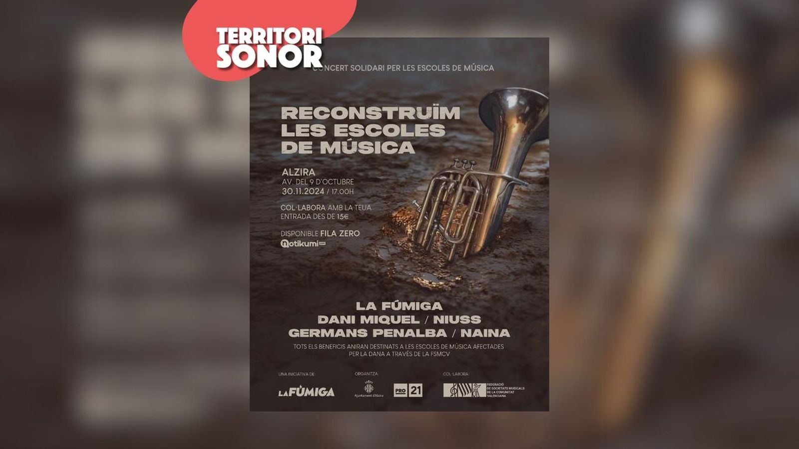 27.11.2024 | La Fúmiga organitza un concert solidari a Alzira