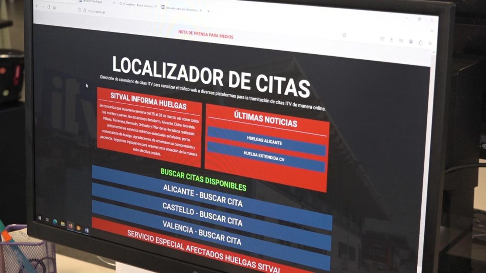 Pàgina web fraudulenta que cobra per demanar cita per a la ITV