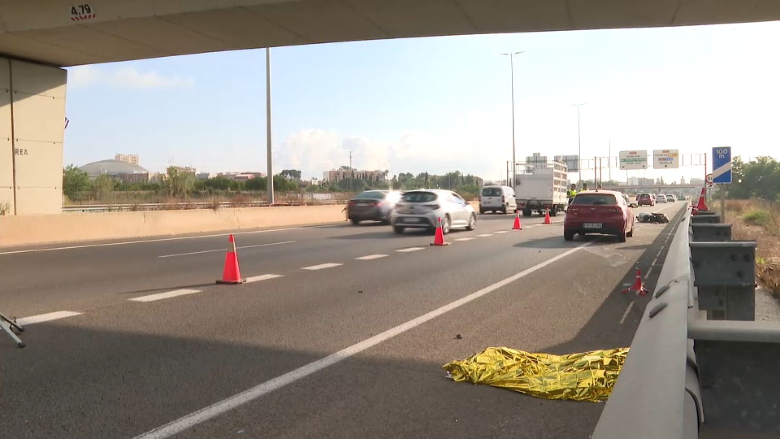 Punt de la ronda nord de València on s'ha produït l'accident mortal