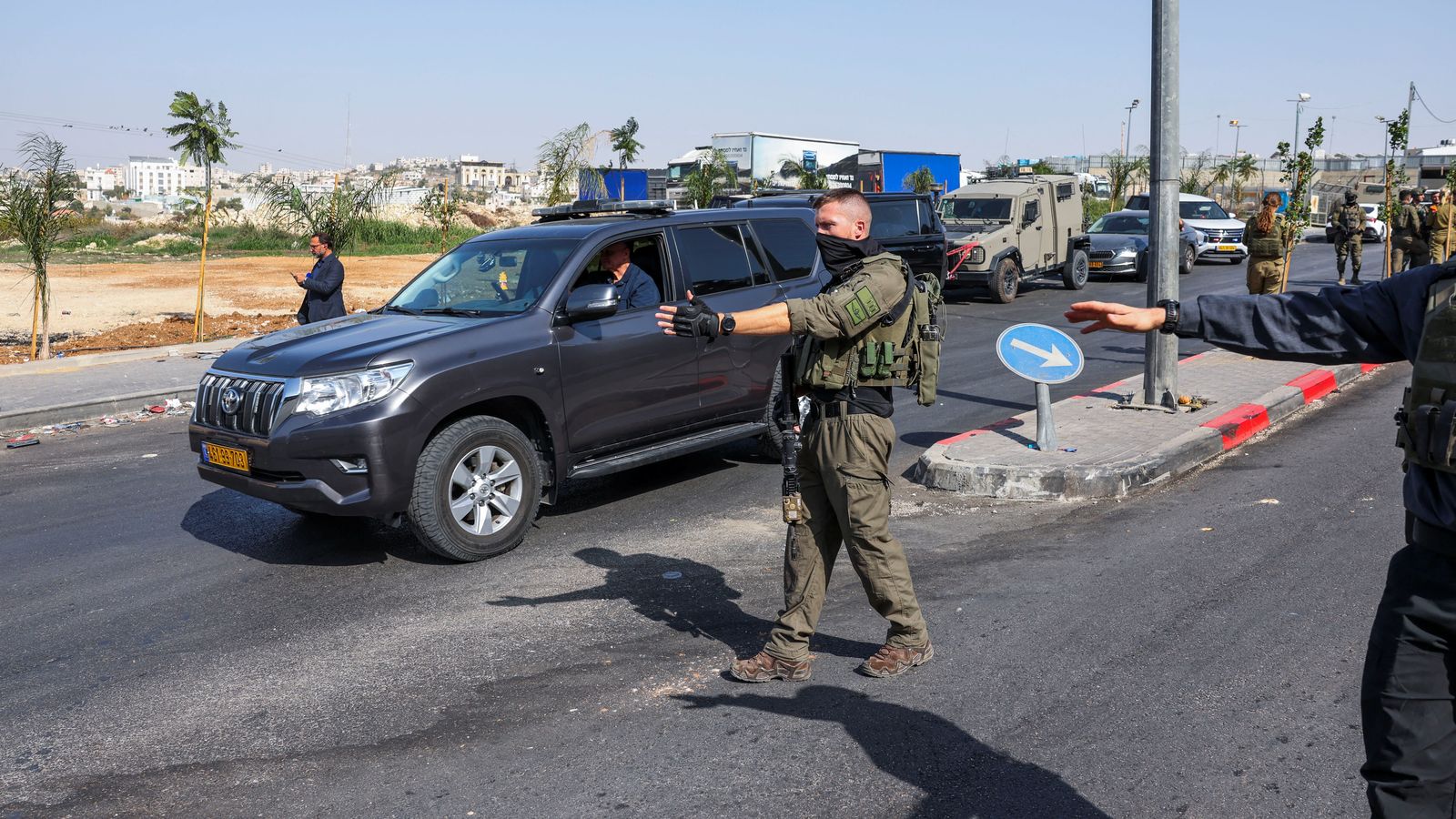 Forces israelianes vigilen la zona on s’ha produït un tiroteig a Hebron, a Cisjordània ocupada per Israel