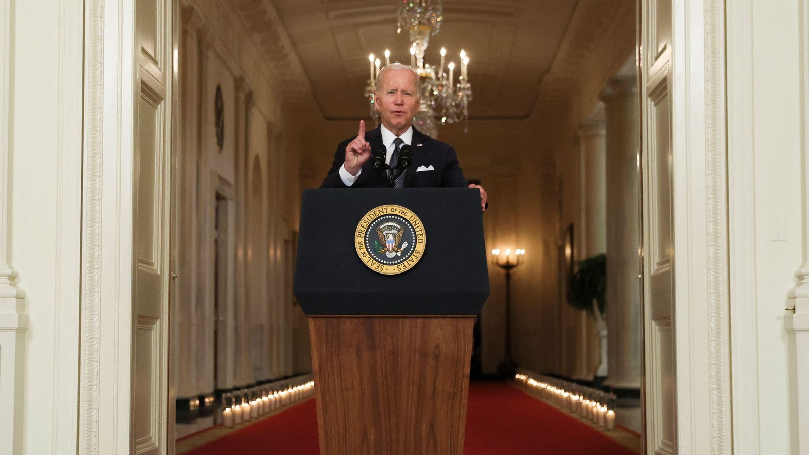 Biden, durant el discurs d'aquest dijous Biden, durant el discurs d'aquest dijous