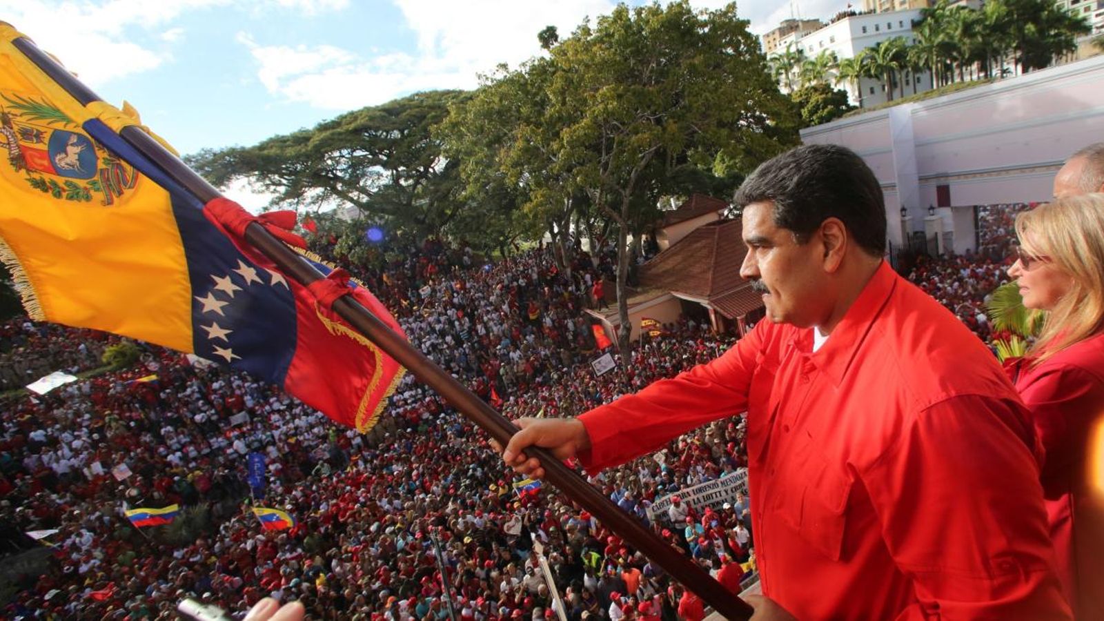 Maduro, durant la compareixença al palau presidencial Maduro, durant la compareixença al palau presidencial