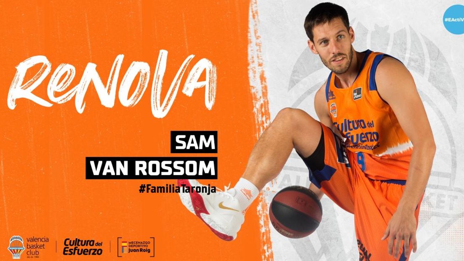 El València Basket anuncia la renovació de Sam Van Rossom per una temporada més