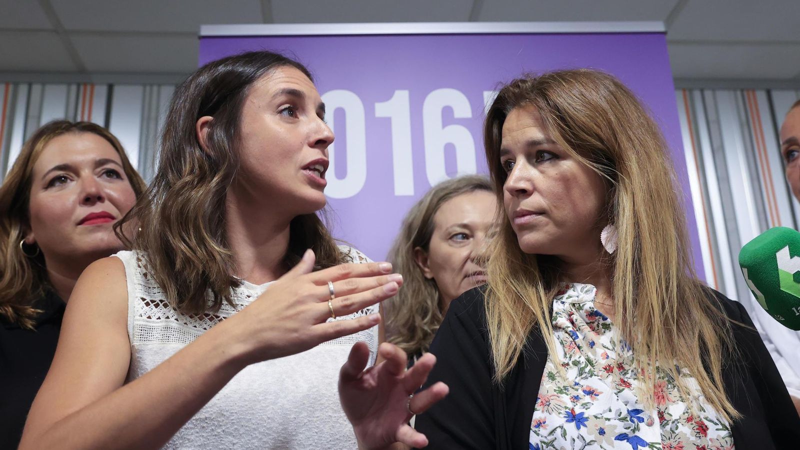 La ministra d'Igualtat, Irene Montero, visita les instal·lacions del 016 dimecres passat