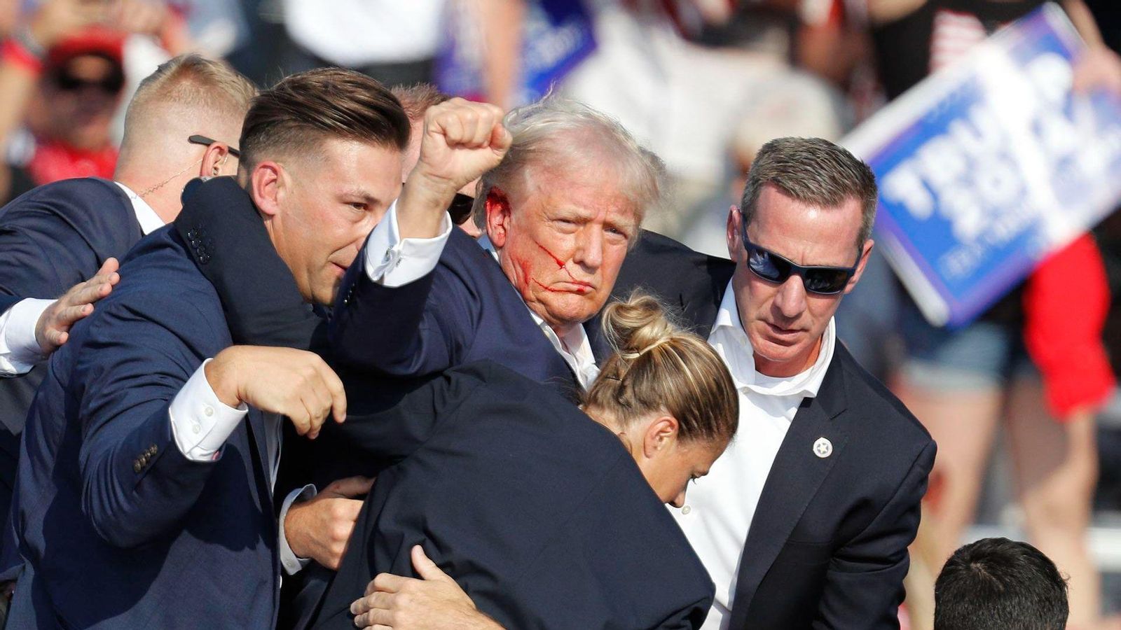 Trump, després del tiroteig d'este dissabte en un míting a Butler, Pensilvania