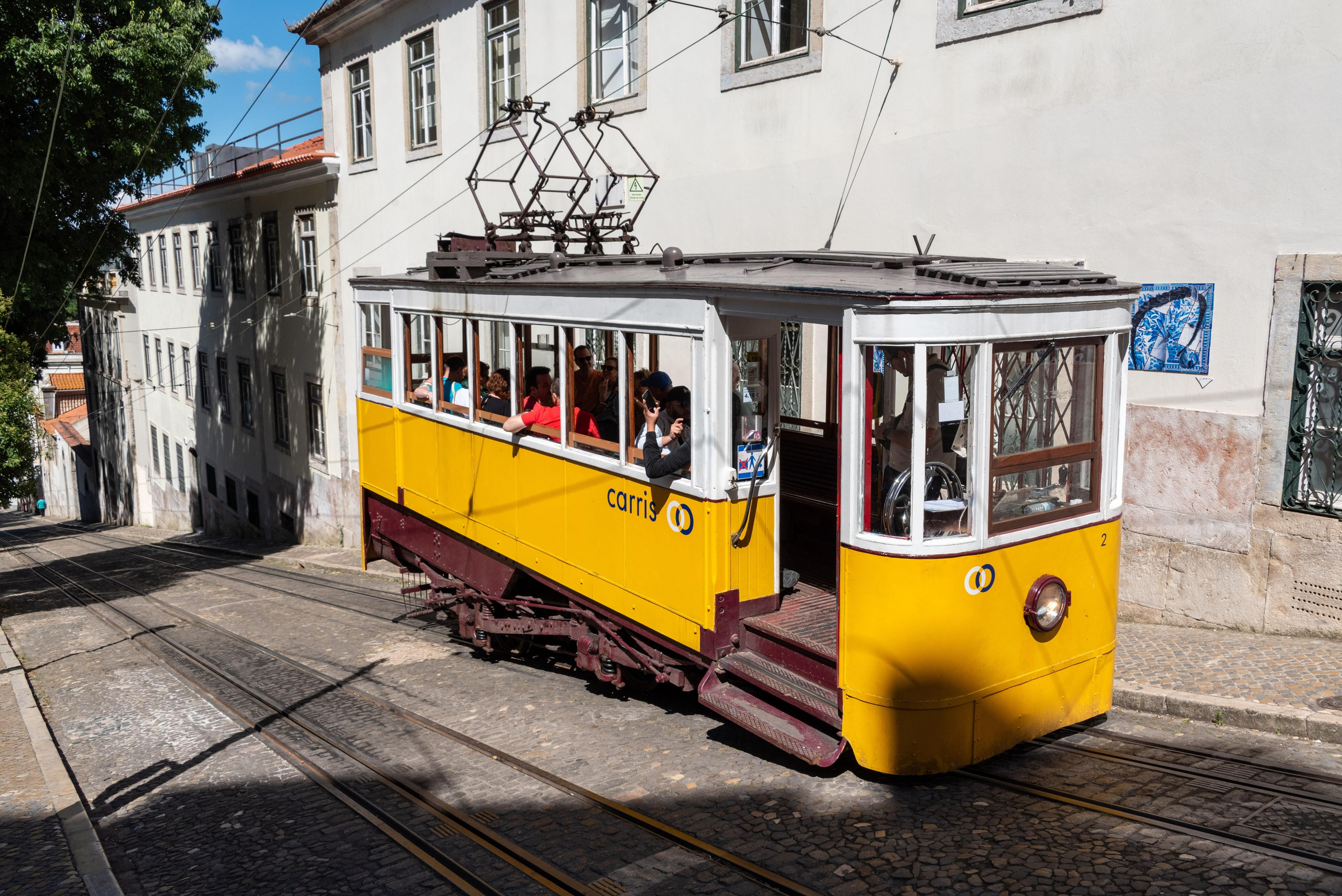 Imatge d'arxiu del funicular Gloria a Lisboa Imatge d'arxiu del funicular Gloria a Lisboa