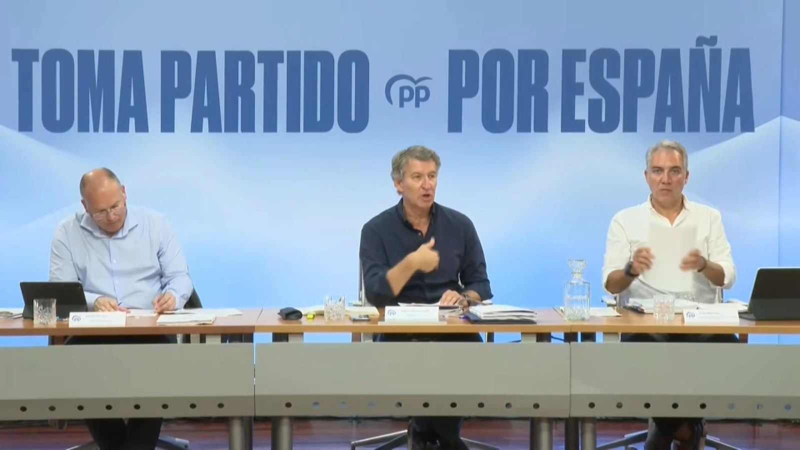 El president del Partit Popular, Alberto Núñez Feijóo, este dissabte a Múrcia