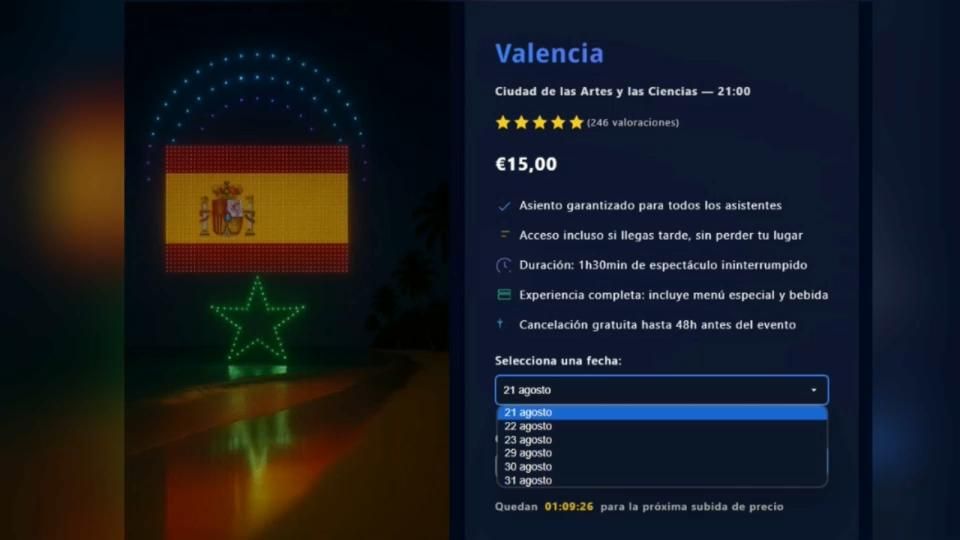 Denuncien una estafa per un fals festival de drons a la Ciutat de les Arts i les Ciències de València