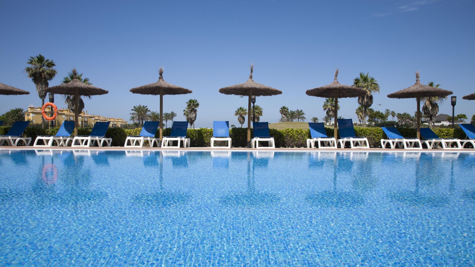 Hamaques disponibles a la piscina d'un hotel, una imatge difícil de vore a l’estiu