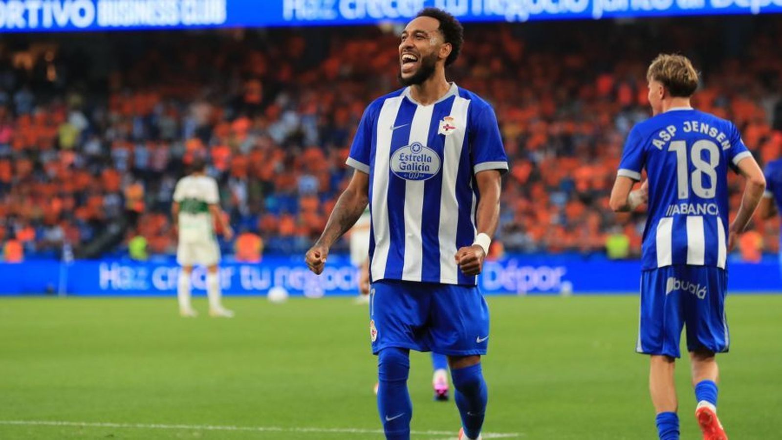 Aubameyang celebra el gol