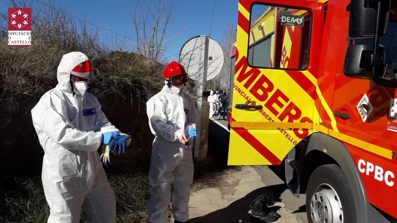 Efectius del Consorci Provincial de Bombers de Castelló en servei de rescat a Benafer