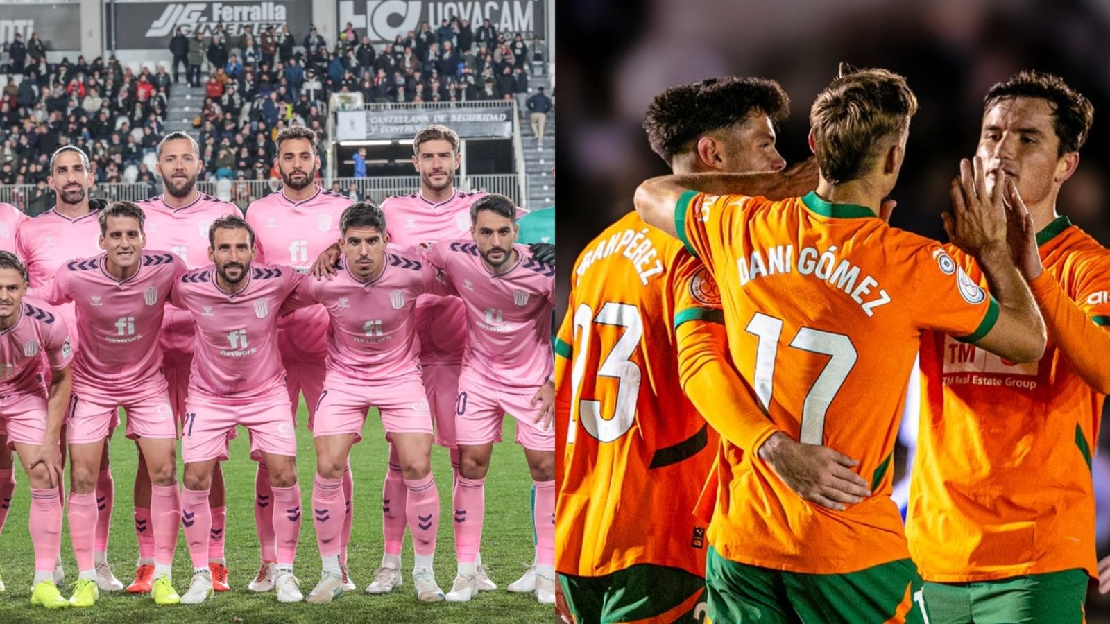 Jugadors del CD Eldense i del València CF