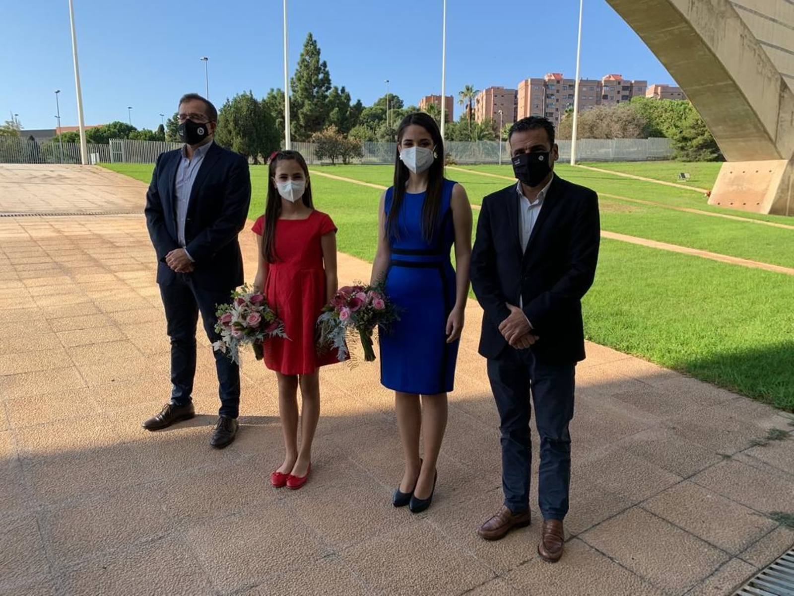 El director general d’À Punt Mèdia, Alfred Costa i Benjamín Marín, director de Comunicació i Publictat d'À Punt, han rebut Carme Martí i Nerea López aquest matí en À Punt Mèdia.