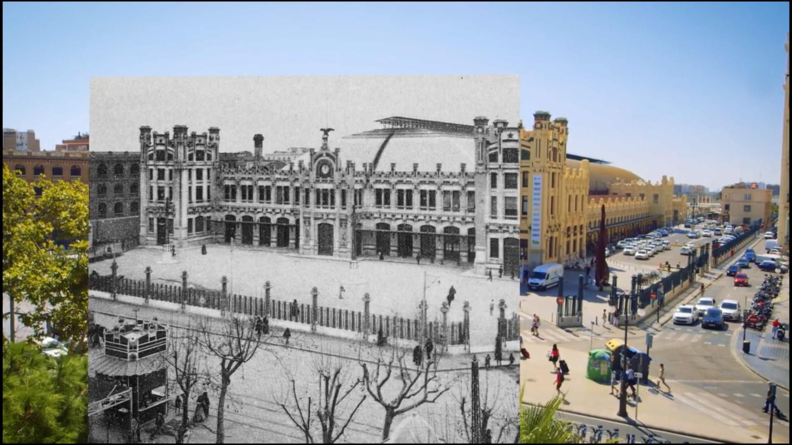 Les tanques que envolten l'estació són les originals de l'estació que es trobava a la plaça de l'Ajuntament de València