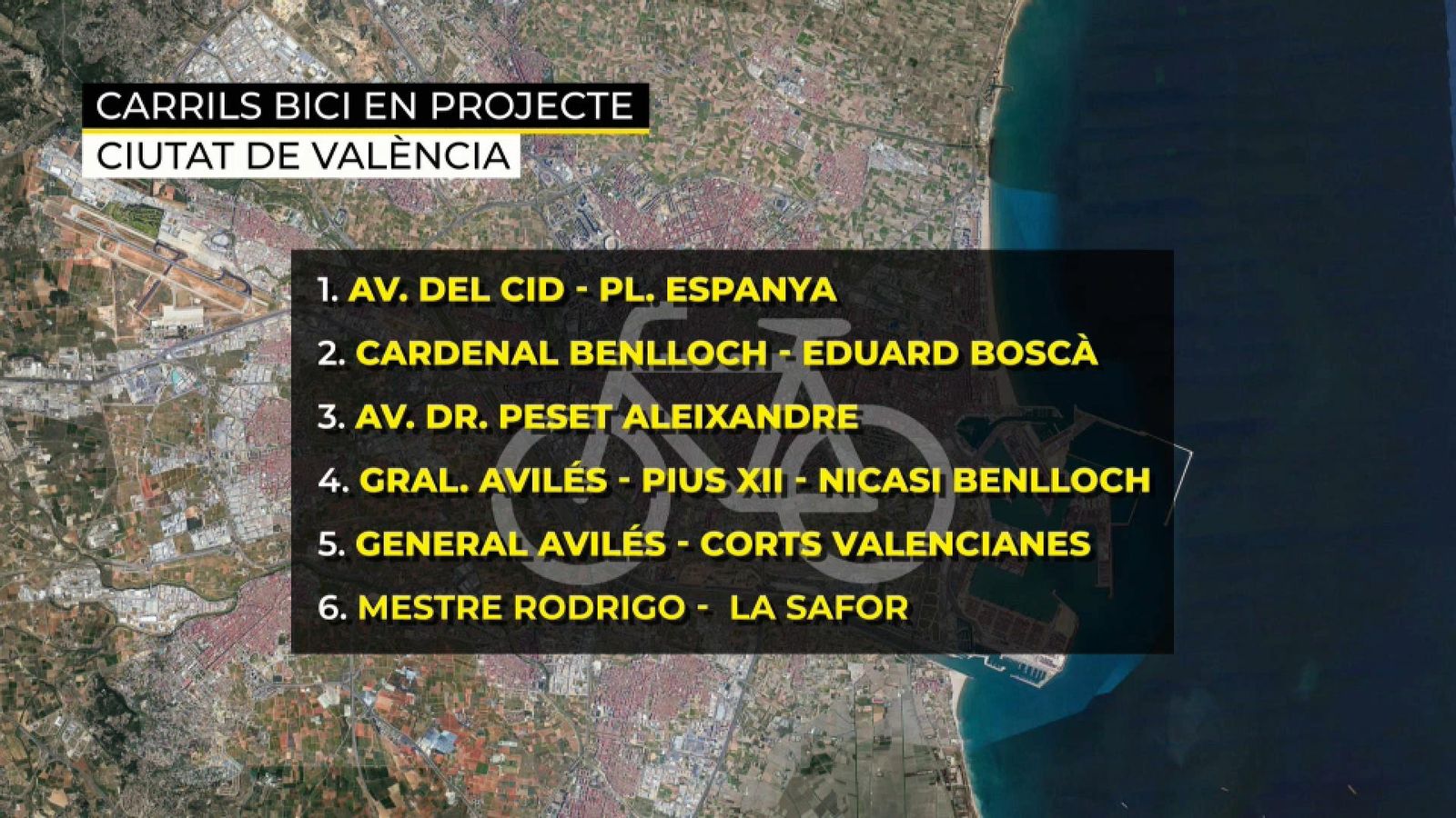 Nous carrils bicis projectats a la ciutat de València