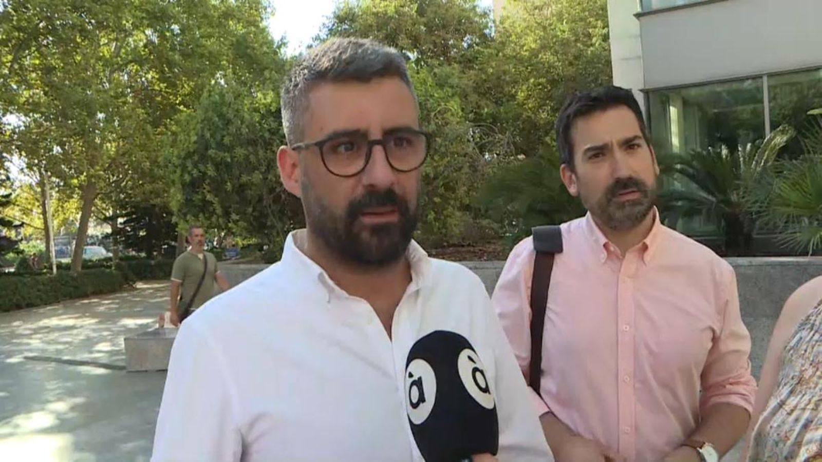 Pere Fuset a l'arribada a la Ciutat de la Justícia.