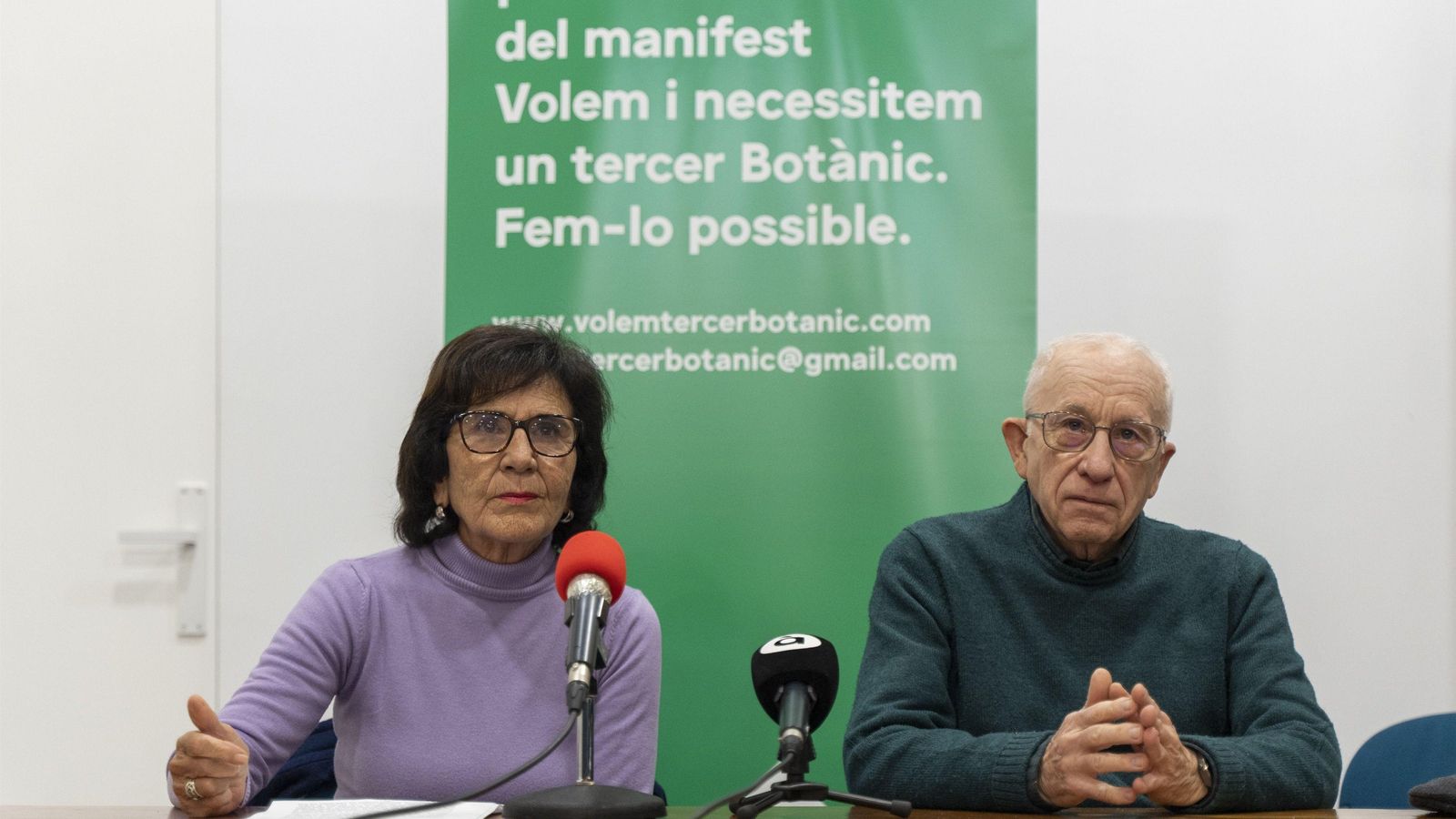 Ofèlia Vila i Vicent Álvarez, portaveus del moviment ciutadà "Volem tercer botànic"