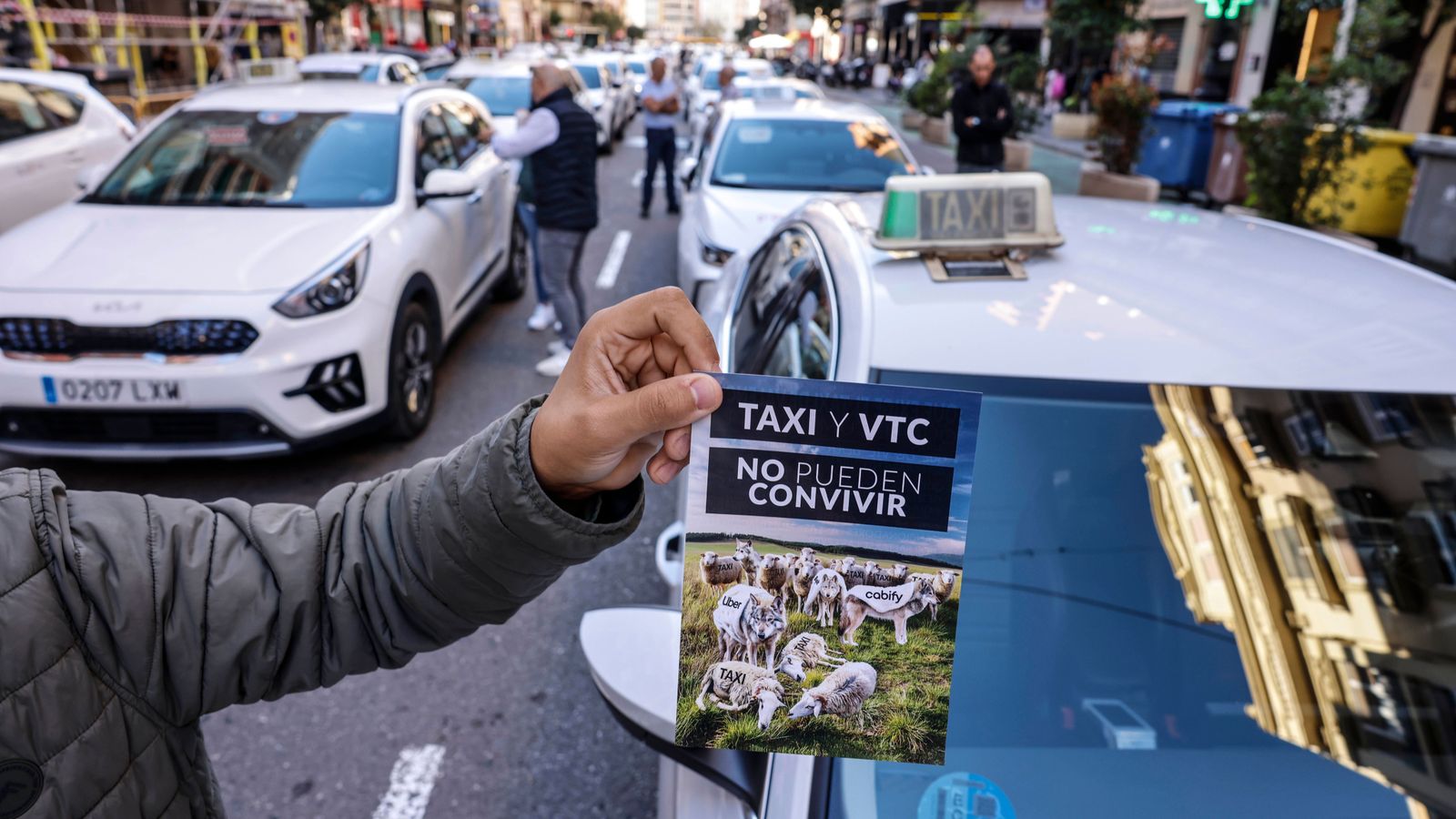 Imatge d'arxiu d'una manifestació de taxistes a València