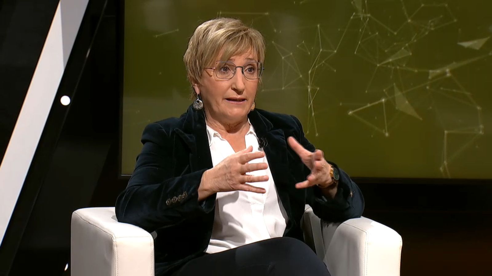 La consellera Barceló, dilluns passat durant una entrevista en À Punt