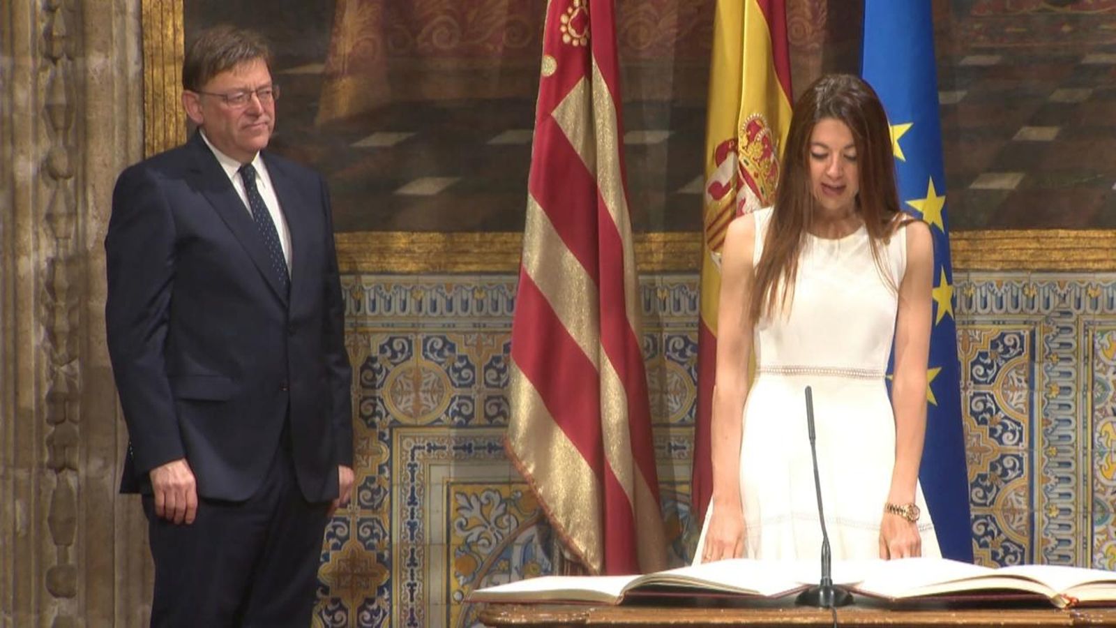 Moment de la presa de possessió del càrrec de Carolina Pascual com a consellera d’Innovació, el 2019