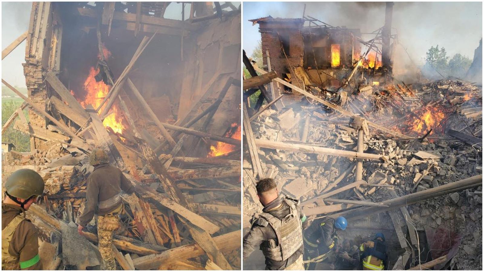 Imatges de l'operació de rescat facilitada pels equips de salvament ucraïnesos Imatges de l'operació de rescat facilitada pels equips de salvament ucraïnesos