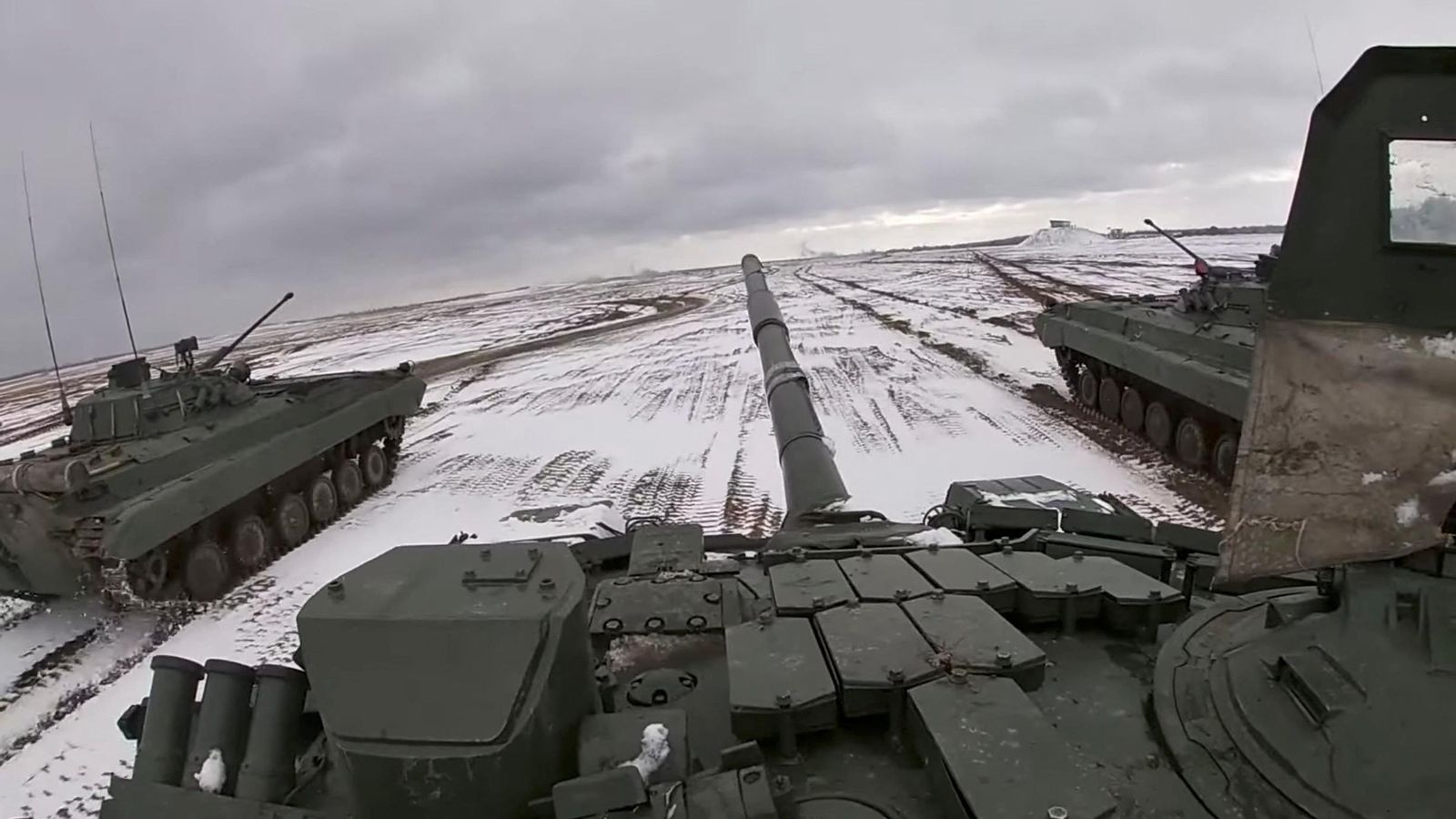 Uns tancs durant maniobres conjuntes de Moscou i Minsk a Bielorússia el passat dos de febrer