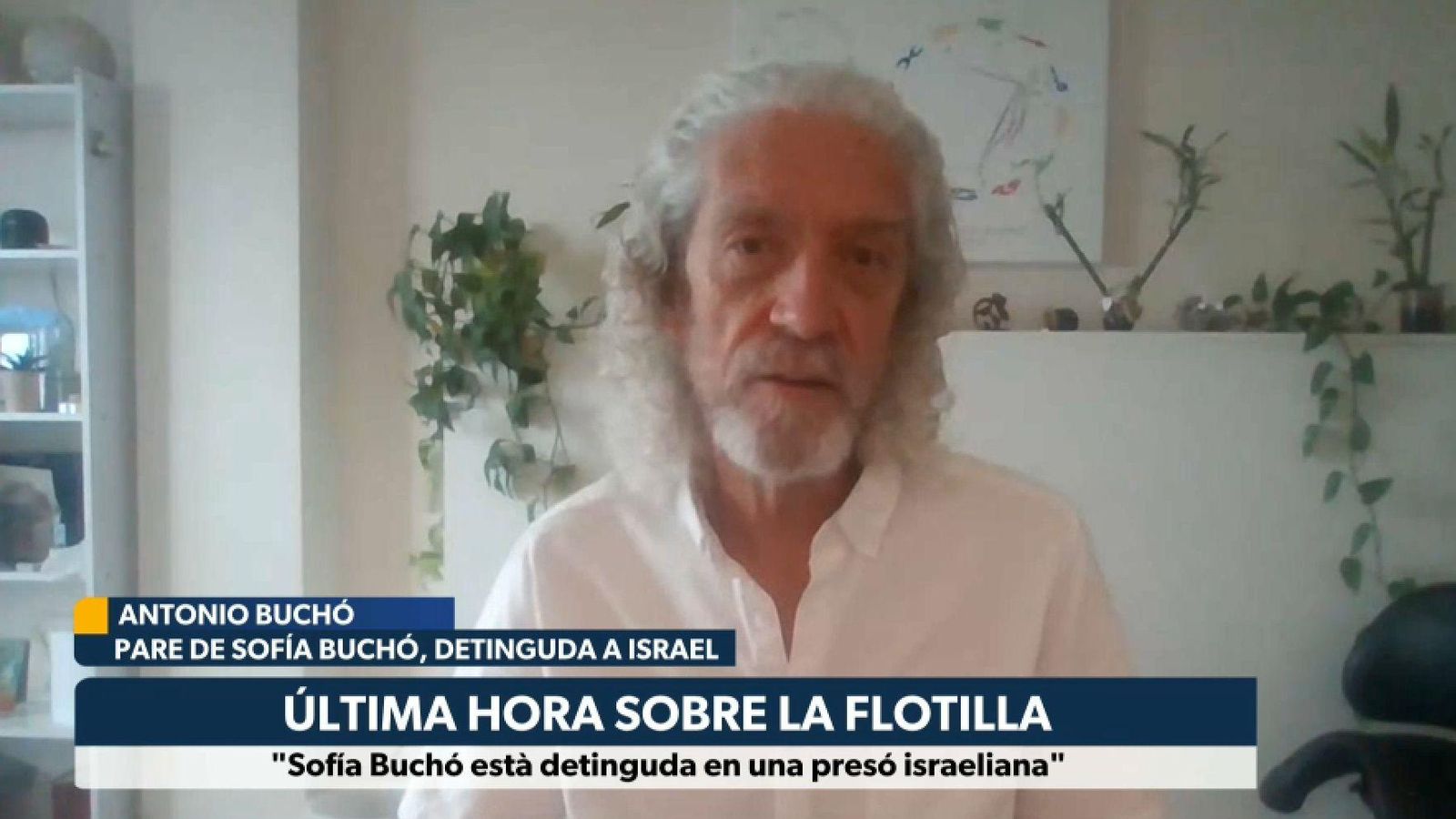 Antonio Buchó, durant la intervenció per teleconferència amb Les Notícies del Matí