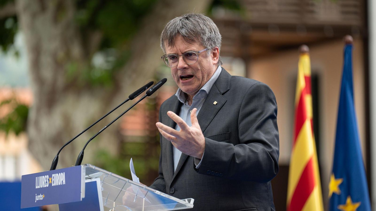 Puigdemont, en el tancament de la campanya electoral de Junts per a les eleccions europees a Colliure, França