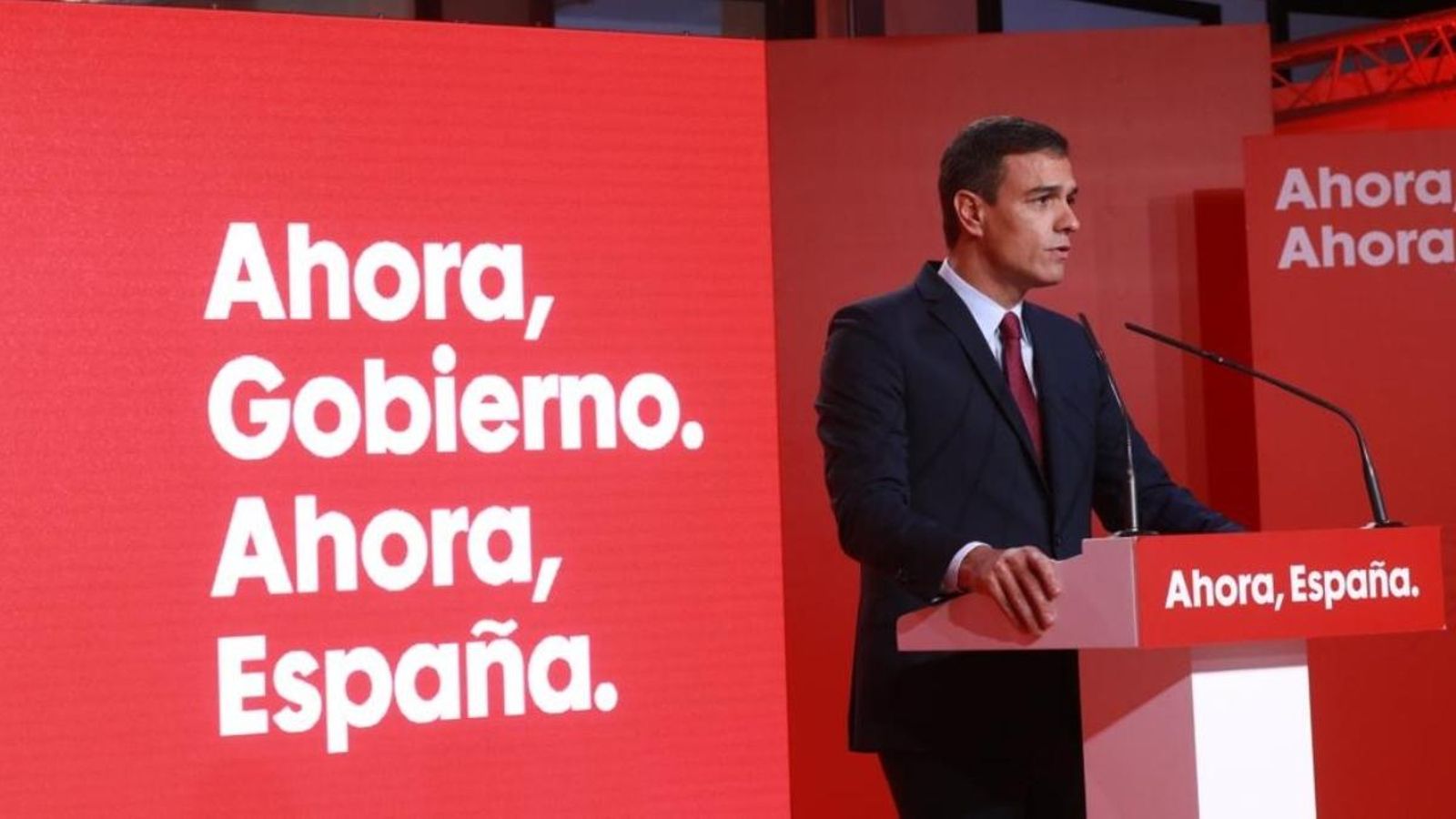 Pedro Sánchez presenta el lema de campanya del PSOE: "Ara govern, ara Espanya"