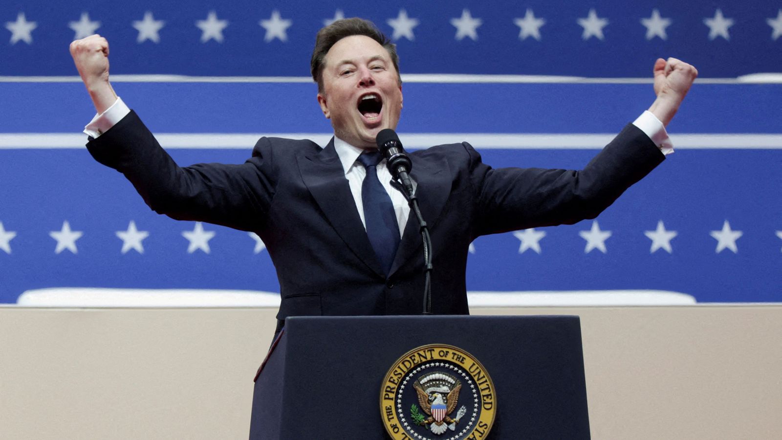 Musk, durant l'acte d'inauguració del mandat de Donald Trump com a president dels Estats Units