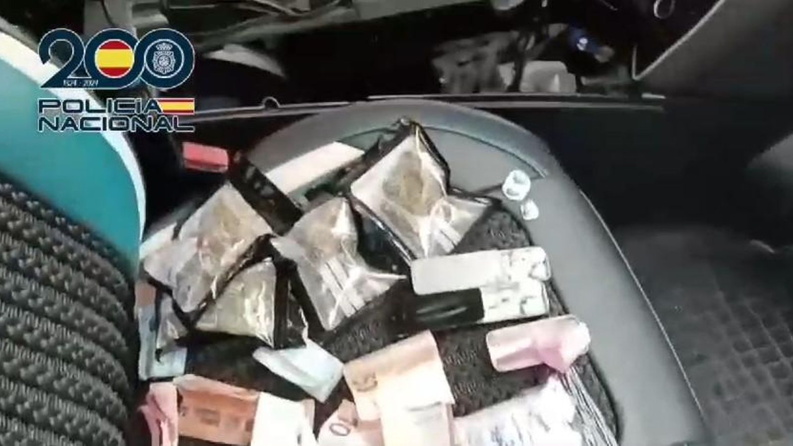 La droga interceptada en el vehicle
